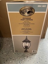 Hampton Bay 3-Light Exterior Post Lantern w/ Black Finish & Clear Beveled Glass - $65.45