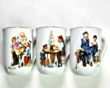 Vintage 4&quot; Coffee Tea Cups Mugs Norman Rockwell Museum Collection 1982 S... - £20.33 GBP