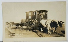 RPPC &quot;Walkers&quot; Connecticut to California Oxen Wagons Real Photo Postcard M10 - £14.92 GBP