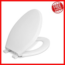 Elegant Elongated Plastic Toilet Seat with Safety Close - Lightweight &amp; ... - $40.73