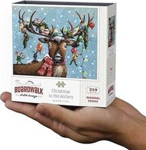 Christmas in the Antlers 90566 Reindeer 210 Piece Personal Mini Jigsaw P... - $19.80