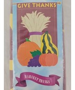 Fall Pumpkin Garden Flag Embroidered Applique Harvest Thanksgiving Large... - £7.03 GBP