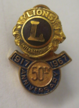 Lion&#39;s International 1917-1967 50th Anniversary Lapel Pin with Dangle - £7.78 GBP