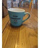 Coffee Cup &quot;For Drinking 24/7&quot;By Eco-One 14oz-Teal/White-Brand New-SHPS ... - €16,34 EUR