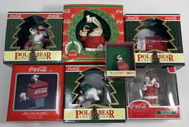 Lot of 7 Coca-Cola Ornaments, Have A Coke And A Smile, Sign of Good Taste, Polar - £23.94 GBP