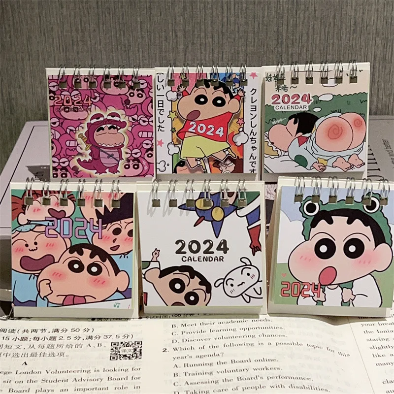 Crayon Shin-Chan Cute Cartoon Calendar 2024 Desk Calendar Kawaii Tabletop - £6.61 GBP