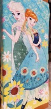 Frozen Anna and Elsa Beach Towel 30x60 Disney Store Authentic Sunflowers - £25.69 GBP