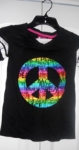 Derek Heart Girl Black/White Peace design cotton shirt  S       452 - £5.59 GBP