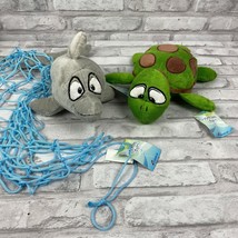 Ocean Pals Gray Dolphin Turtle Net Plush Stuffed Toy Animal Carnival Cru... - £21.80 GBP