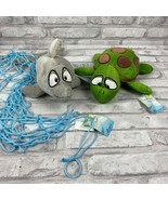 Ocean Pals Gray Dolphin Turtle Net Plush Stuffed Toy Animal Carnival Cru... - £21.35 GBP