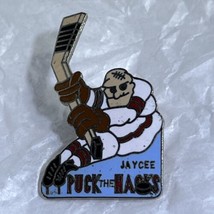 Hockey Puck The Hacks Jaycees Organization Club State Jaycee Lapel Hat Pin - $9.95