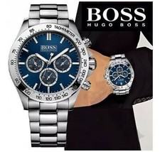 Hugo Boss Homme Ikon Chronographe Montre HB1512963 Argent - Garantie - Neuf... - £105.13 GBP