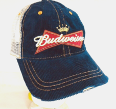 Budweiser Beer Hat Crown Corduroy Mesh Back Low Profile Baseball Anheuse... - $29.99