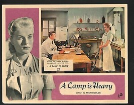 Lamp is Heavy Lobby Card- Belinda Lee with George Baker in a lab. - £29.67 GBP