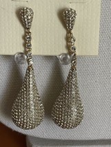 Brighton Fancy Crystal Pave Gold Dangle Earrings Nwot Teardrop Post - £18.75 GBP
