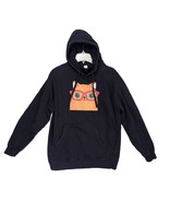 Orange Nerd Cat Navy Blue Pullover Hoodie Sweatshirt, Independent Tradin... - £19.13 GBP