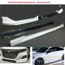 Front Bumper Lip Splitters + Side Skirt Yofer White For Honda Accord 202... - $330.00