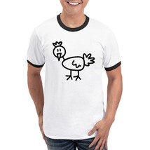 STICK FIGURE CHICKEN Men&#39;s Ringer T-Shirt - $30.00