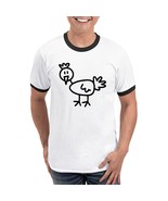 STICK FIGURE CHICKEN Men&#39;s Ringer T-Shirt - $559.75 MXN