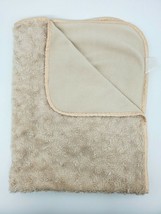 SL Home Fashions Baby Blanket Tan MInky Swirl 2 ply Boy Girl Satin Trim B79 - $19.99