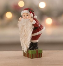 5.5&quot; Bethany Lowe Leo&#39;s Santa Dress Up Beard Boy Figurine Retro Christmas Decor - £32.31 GBP