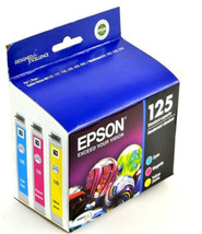 NEW SEALED Epson 125 Standard capacity Color Multi-Pack CMY Ink Cartridges - £16.99 GBP