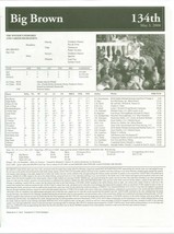 2008 - BIG BROWN - Kentucky Derby Race Chart, Pedigree &amp; Career Highlights  - £15.56 GBP