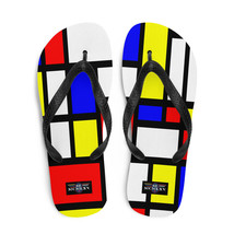 65 MCMLXV Unisex Modrian Color Block Print Flip-Flops - £18.69 GBP