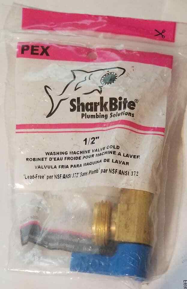 SharkBite 24813A 1/2" Pex Barb Washing Machine Valve, Cold, Chrome, Brass Item image 4