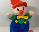 plush clown rattle baby soft toy stuffed colorful red green blue yellow ... - $20.78