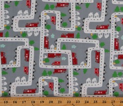 Cotton Roads Cars Transportation On the Go Fabric Print by the Yard D477.55 - £10.35 GBP