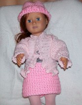 Handmade American Girl Hat and Skirt, Crochet, 18 Inch Doll - £11.81 GBP