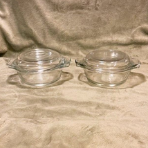 Vintage Anchor Hocking Pair Clear Glass Ovenware Single Serve 12oz #472 ... - £17.20 GBP