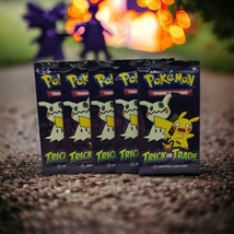 5x Pokemon 2023 Halloween Trick Or Trade 3 Card Booster Pack Brand New S... - $6.78