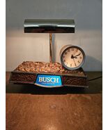 Vintage 1984 Busch Beer Lighted Clock Western Sign Cash Register Sign Wo... - $908.17 MXN