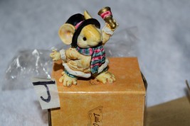 Ganz 1991 05309 Little Cheesers Abner Appleton Ringing Bell Christmas Figurine J - £16.35 GBP