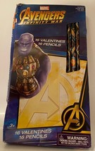 Marvel Avengers Infinity Valentines Cards with Bonus Pencils!  16 Pack NEW - £2.31 GBP