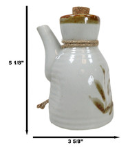 Pack of 6 Porcelain White Brown Reed Soy Sauce Vinegar Oil Dispenser Fla... - $39.99
