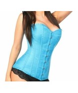 Daisy Lavish Blue Brocade Overbust Corset and Stockings Size 4X - $47.45 CAD