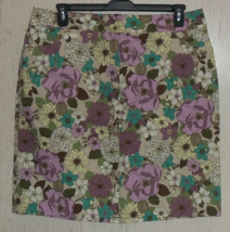 New Womens Liz Claiborne Villager Stretch Pretty Floral Skirt Size 16 - £20.14 GBP