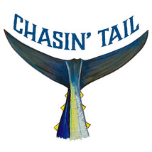 &quot;Chasin&#39; Tail&quot; Tuna Tail - Printed Vinyl Decal - Car Truck Boat RV - $6.95+