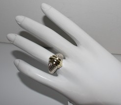 David Yurman 14K Gold &amp; Sterling Silver Classic Twisted Cable Dome Ring ... - £233.09 GBP