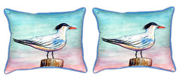 Pair of Betsy Drake Royal Tern Small Pillows 11 Inch X 14 Inch - £55.38 GBP