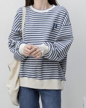 Hoodies Women Harajuku embroidery stripe cotton Hoodie Clothes Autumn new long s - £74.51 GBP