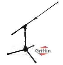 Short Microphone Stand with Boom Arm by GRIFFIN - Low Profile Tripod Mic Stand M - £25.02 GBP