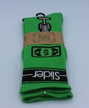 Slider Mens Crew Socks Money &amp; Microphone Size 9-11 Green - $6.79