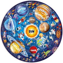 QUOKKA Round Floor Puzzles Space for Kids Ages 2-8, 1000 Pieces Floor Pu... - £13.81 GBP