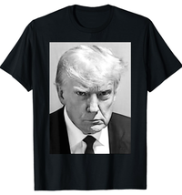 Trump Mug Shot T Shirt (Black and White) - £26.42 GBP
