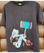 Harley Quinn T Shirt Adult Med Black Mega Print Logo Comic Style Graphic... - £3.15 GBP