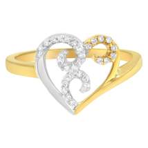 Radiant 10k Two-toned Gold Diamond Heart Shape Cluster Ring - $466.00